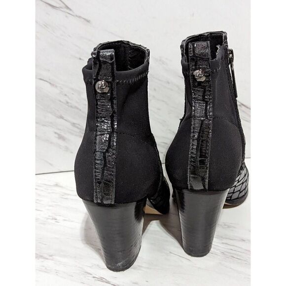 Donald J. Pliner Women's Black Leather Pattern Booties Size 6 - Picture 5 of 6